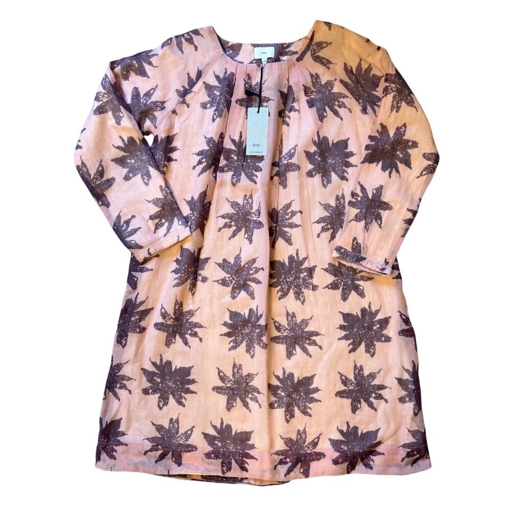 $176 NWT Kin Studio Tilda 12 Dress Wool Gauze Organic Cotton Fair Trade Midi